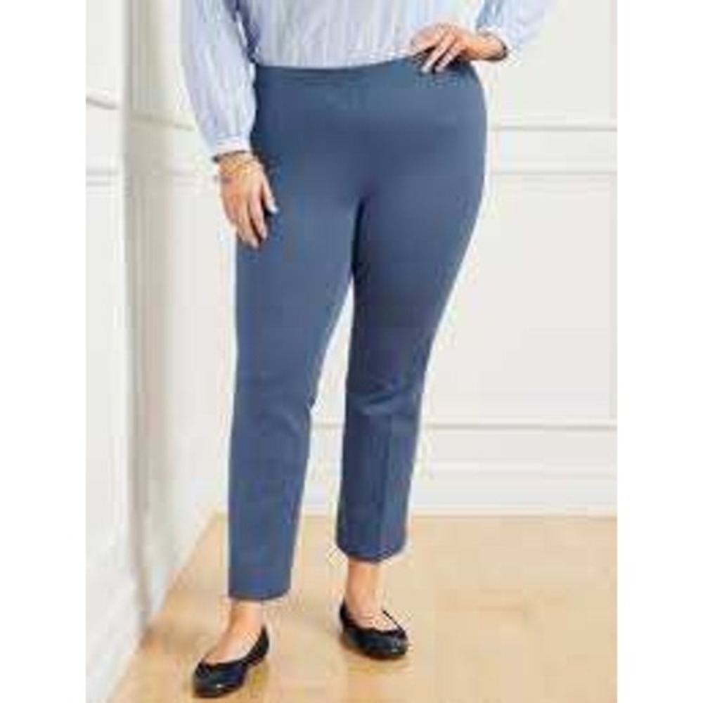 Talbots Montauk Pant Sz‎ 20W Blue Knit Pull On Comfort Pants Career Plus Size